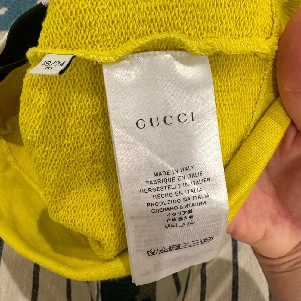 Gucci 18-24 Months Yellow and Black Cat Graphic Shirt